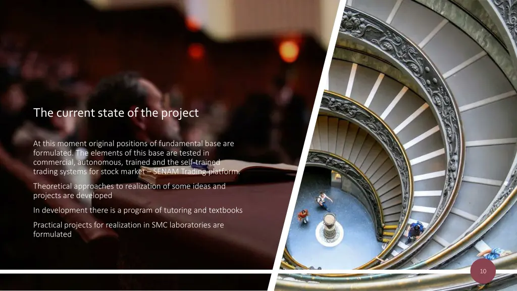 the current state of the project