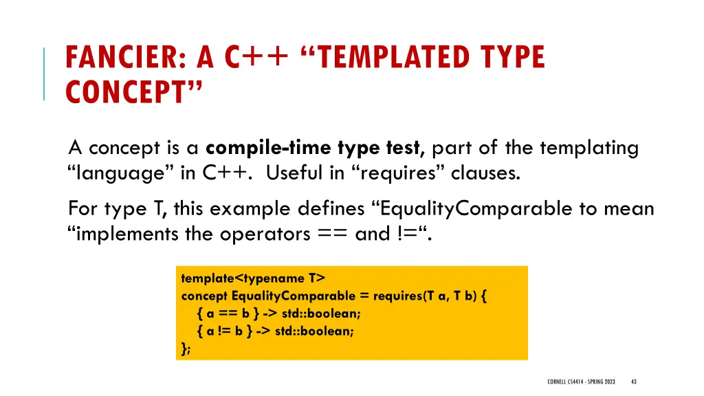 fancier a c templated type concept