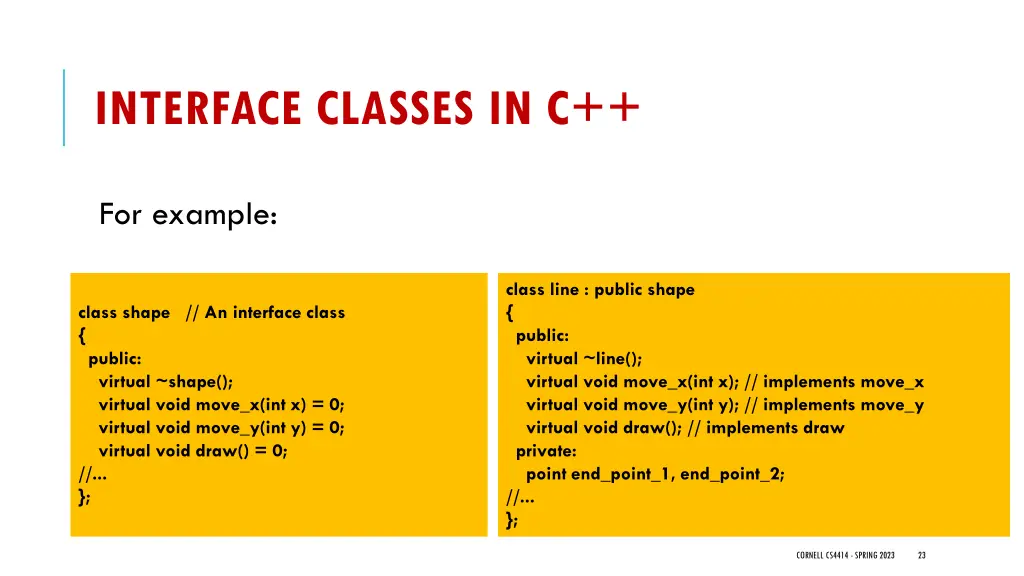 interface classes in c