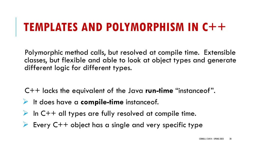 templates and polymorphism in c