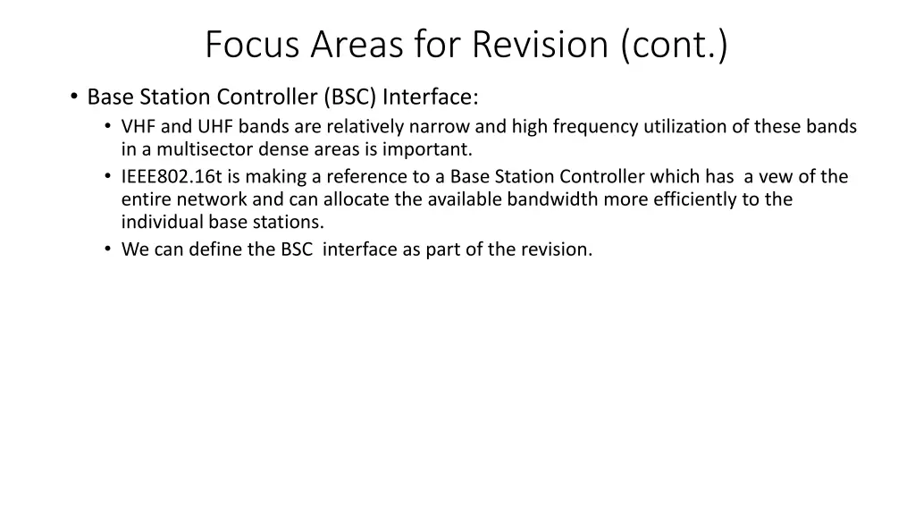 focus areas for revision cont