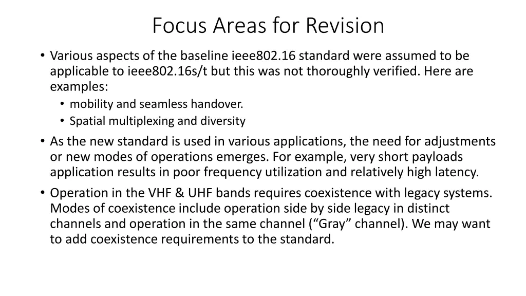 focus areas for revision