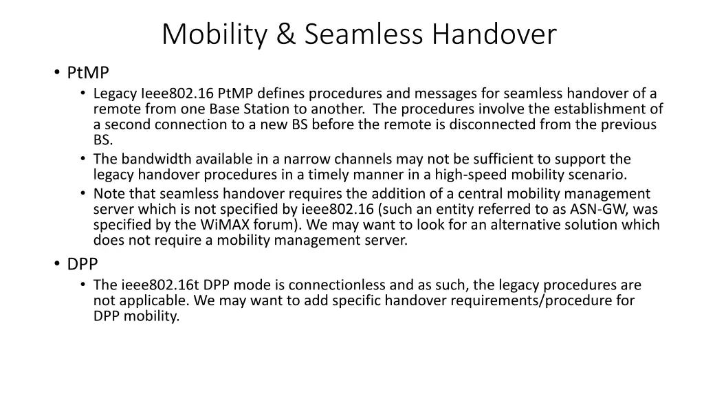mobility seamless handover