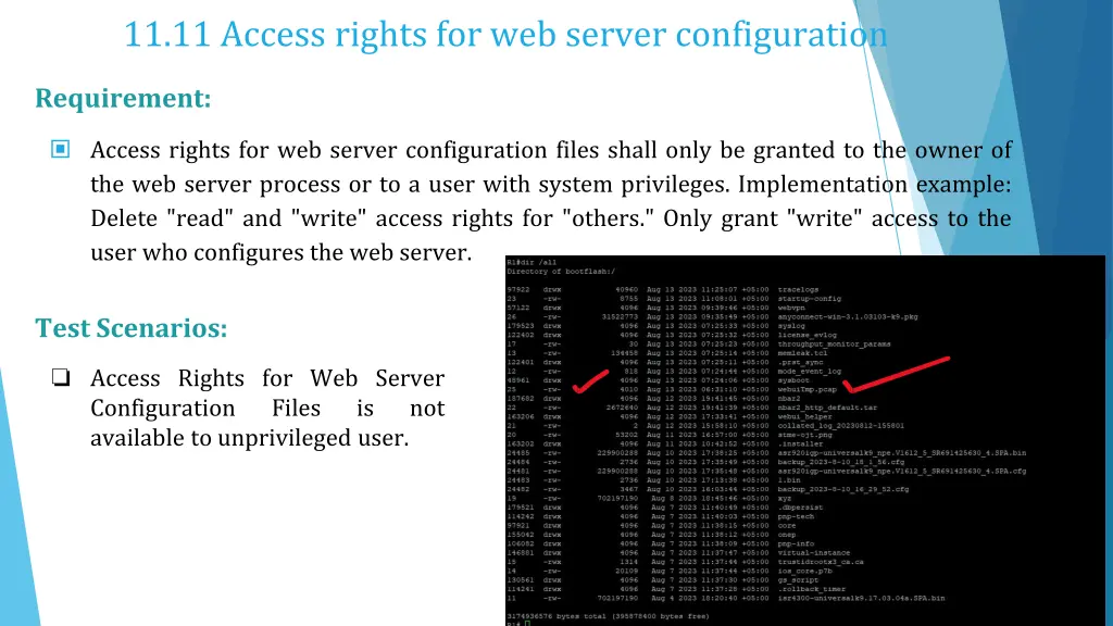 11 11 access rights for web server configuration