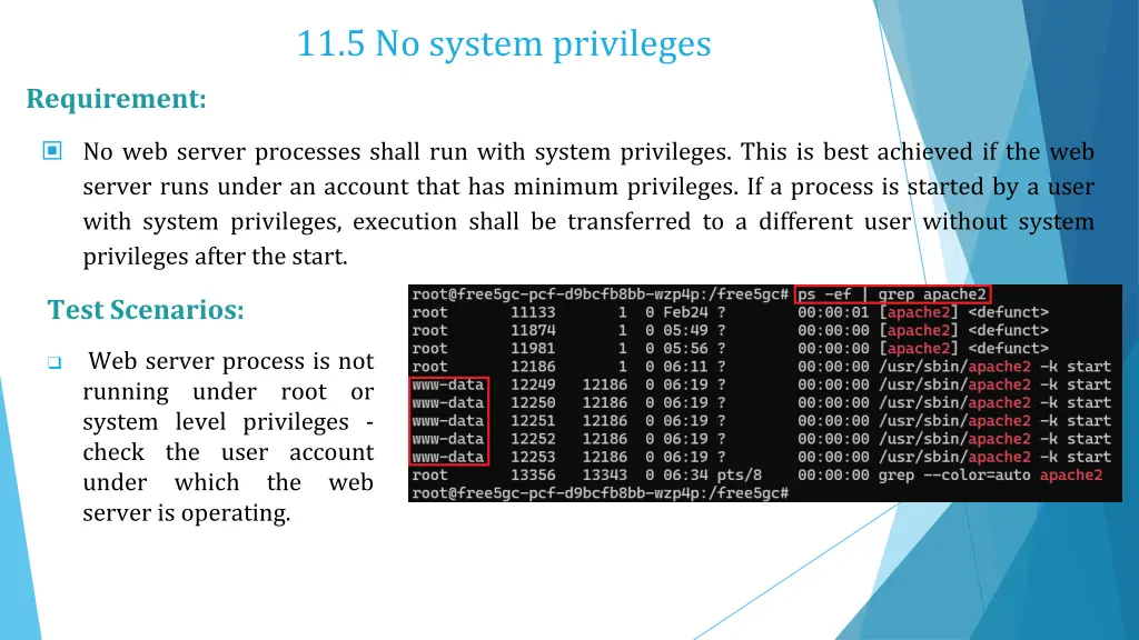 11 5 no system privileges
