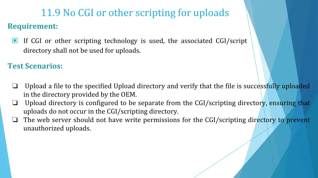 11 9 no cgi or other scripting for uploads