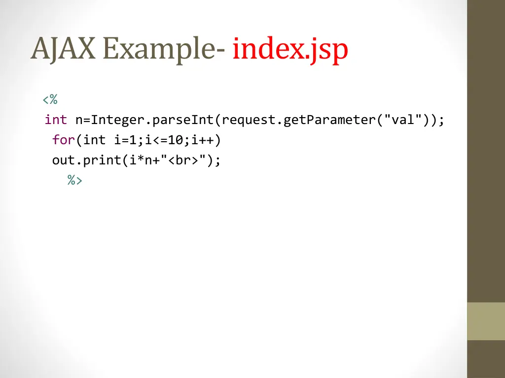 ajax example index jsp