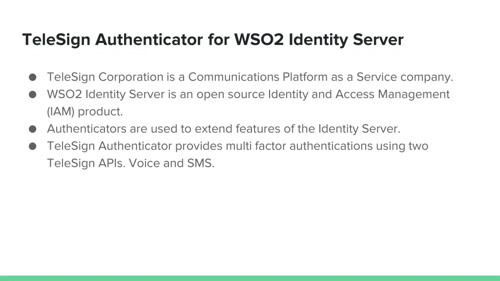 telesign authenticator for wso2 identity server