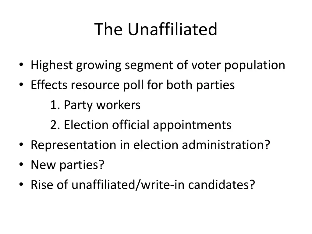 the unaffiliated