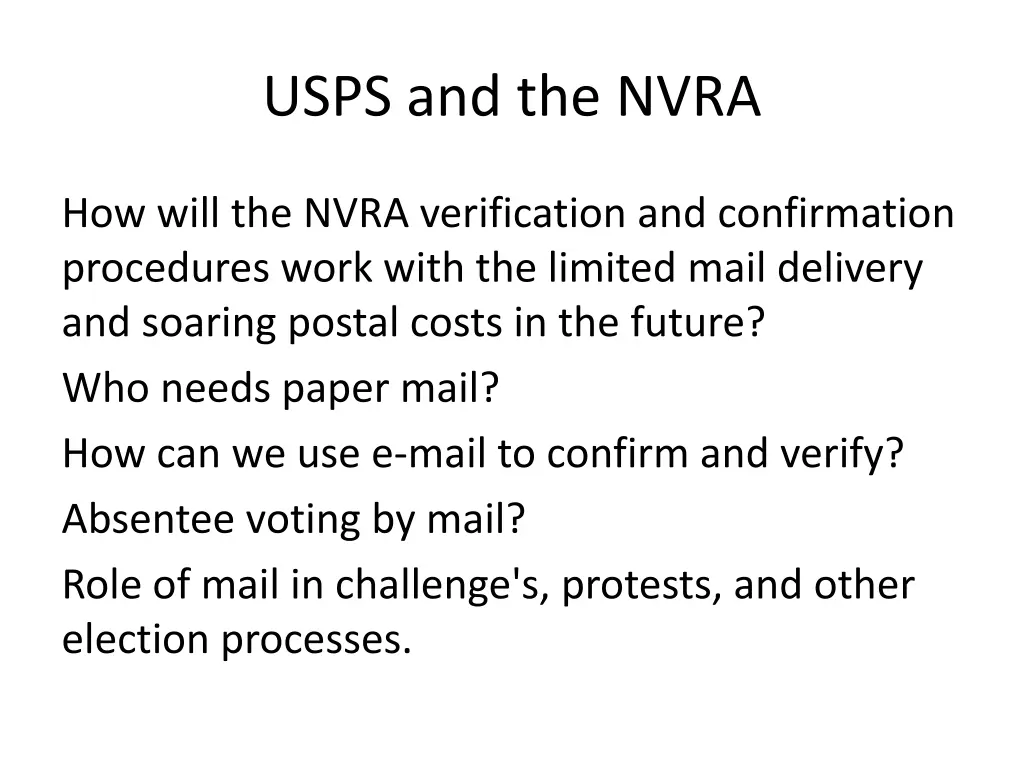 usps and the nvra