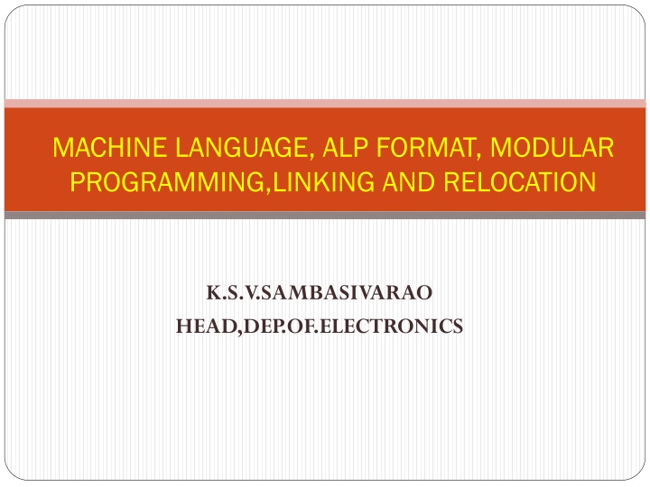 machine language alp format modular programming