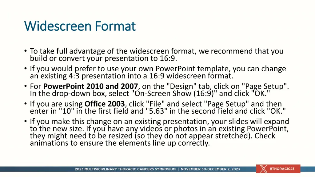 widescreen format widescreen format