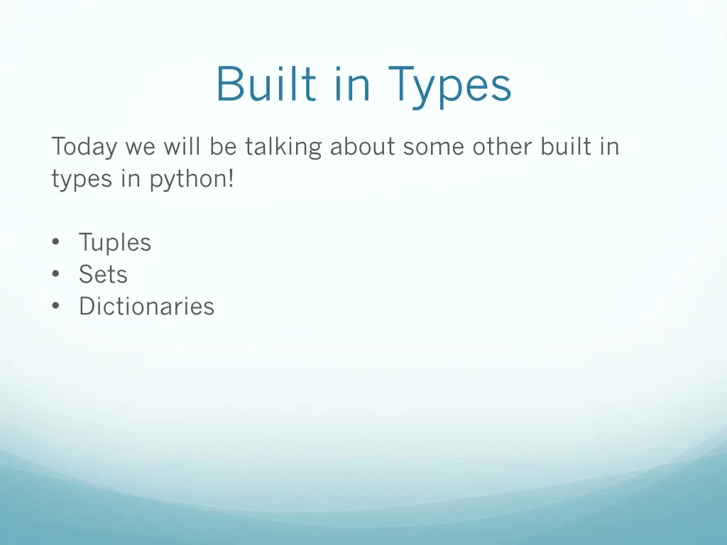 built in types