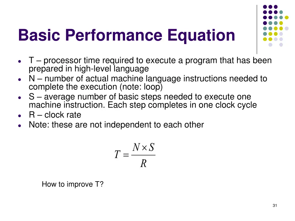 basic performance equation
