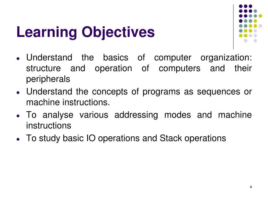 learning objectives