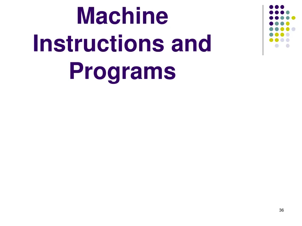 machine instructions and programs