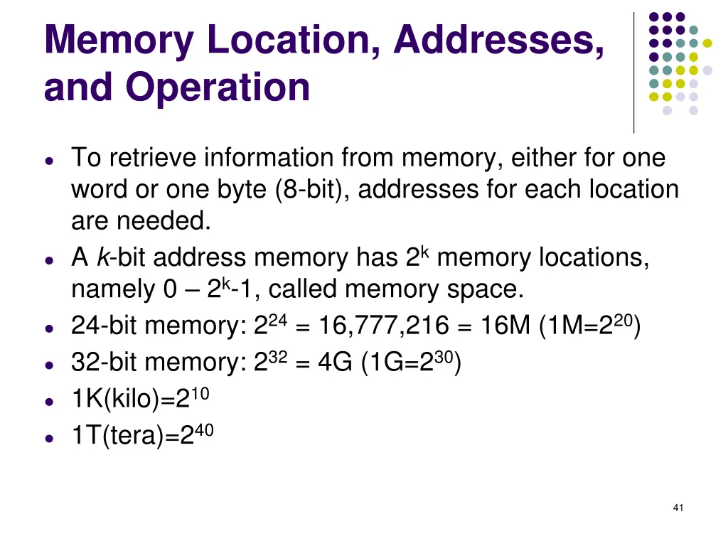 memory location addresses and operation 2
