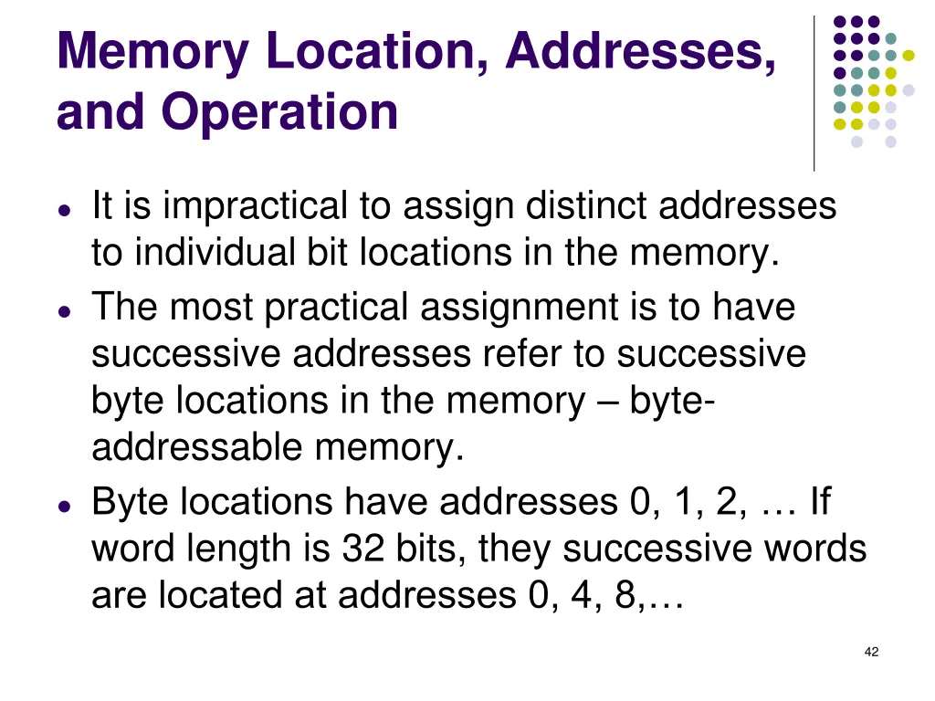 memory location addresses and operation 3