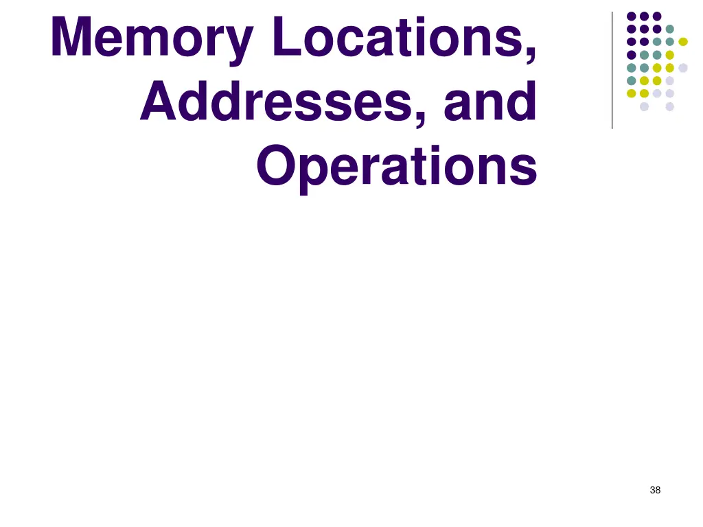 memory locations addresses and operations