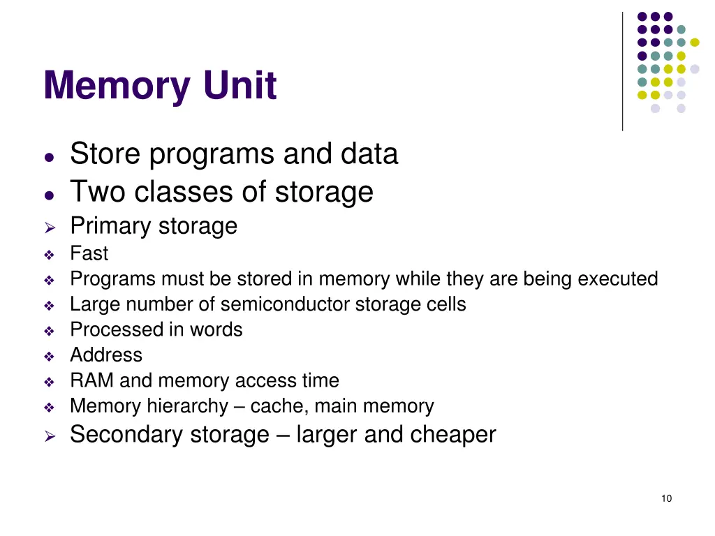 memory unit