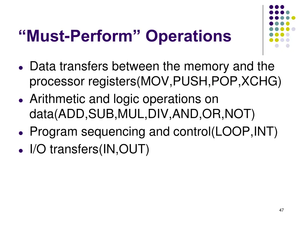 must perform operations