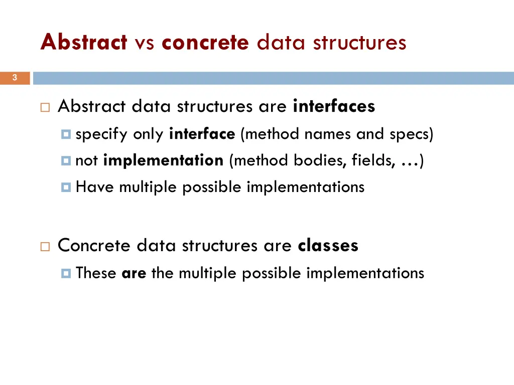 abstract vs concrete data structures