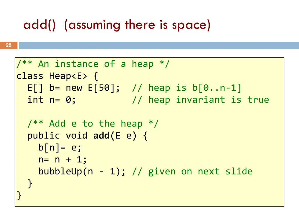 add assuming there is space