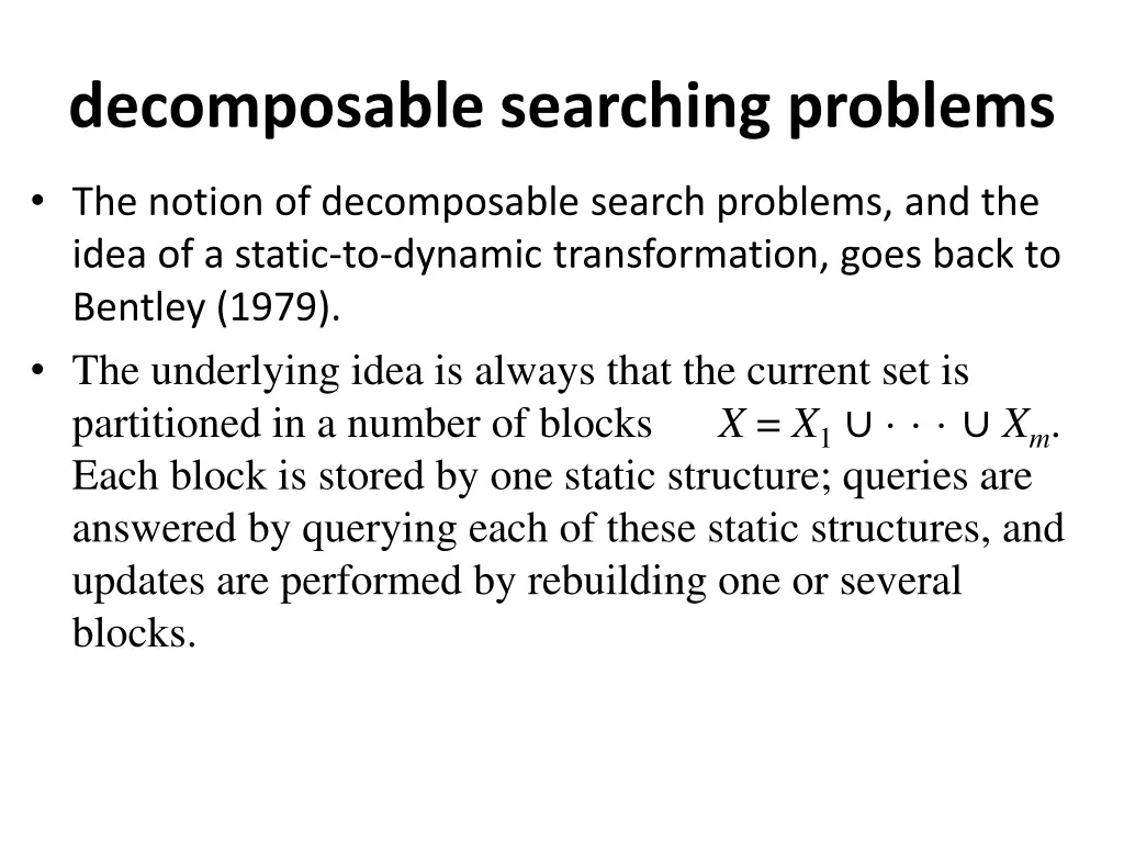 decomposable searching problems