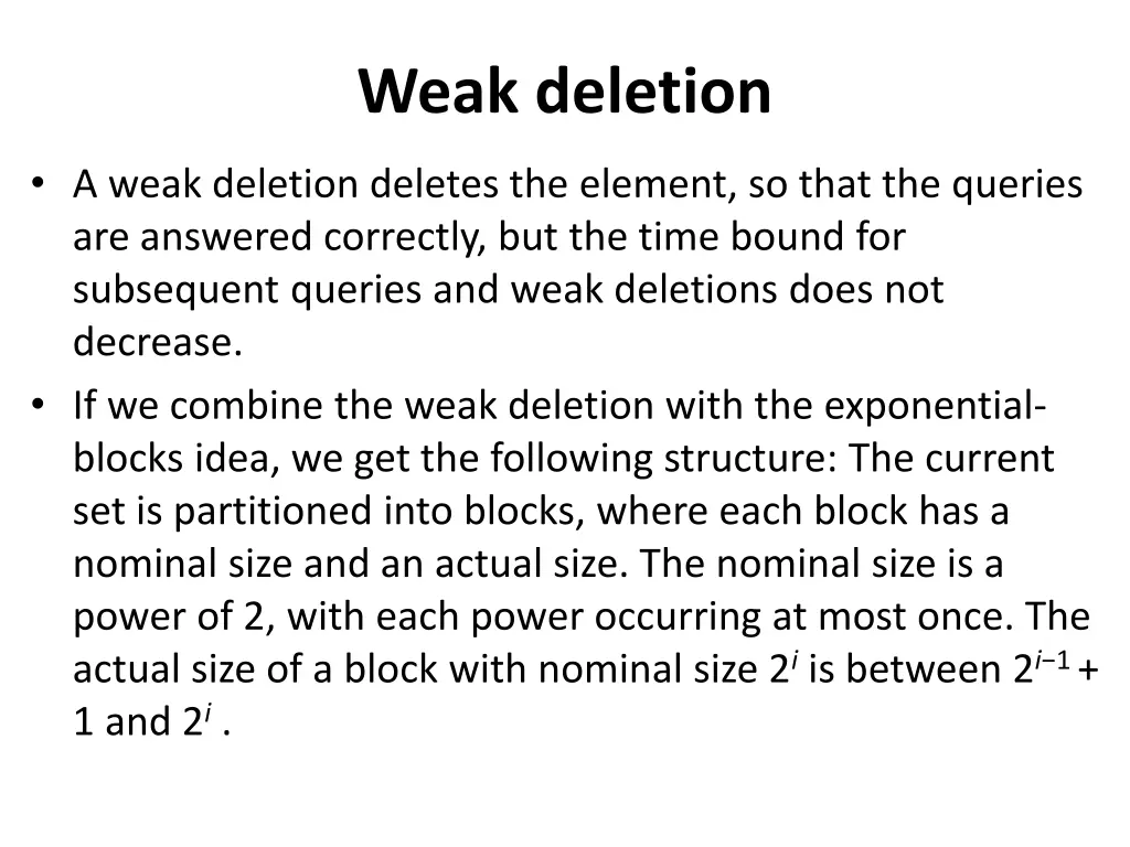 weak deletion
