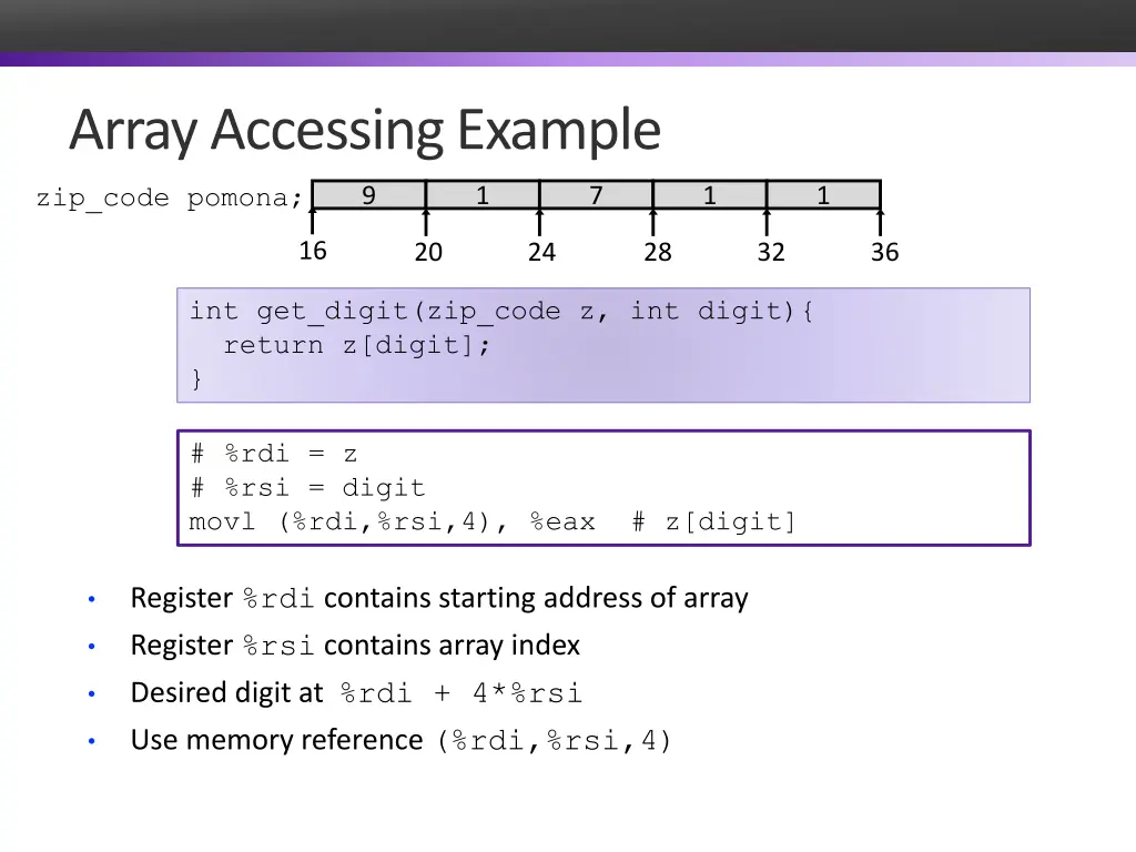 array accessing example