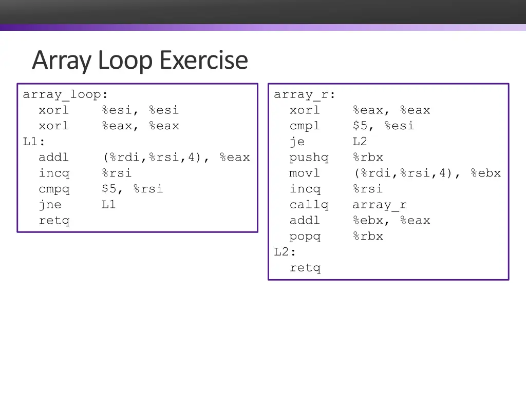 array loop exercise 1