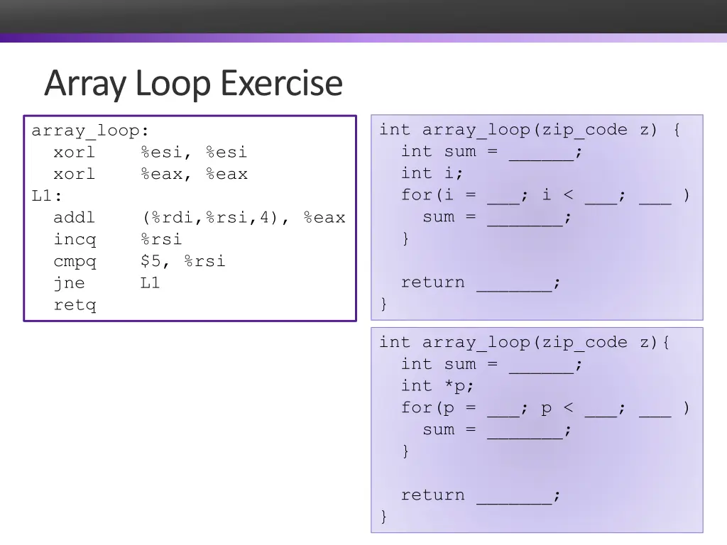 array loop exercise