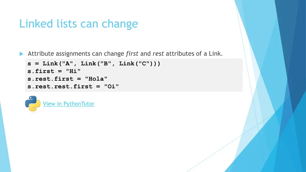linked lists can change