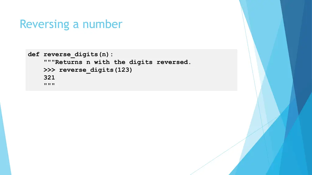 reversing a number
