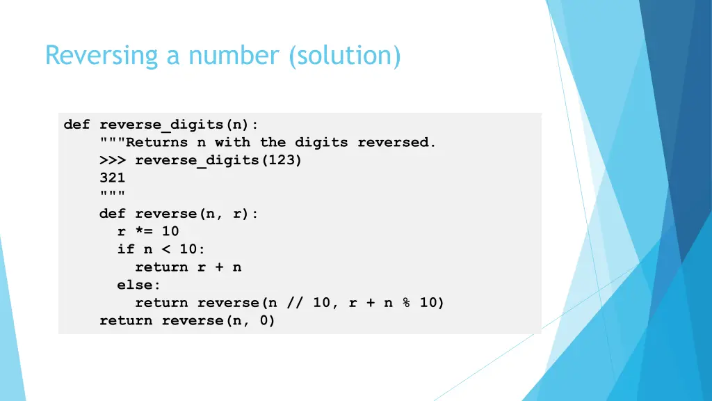 reversing a number solution