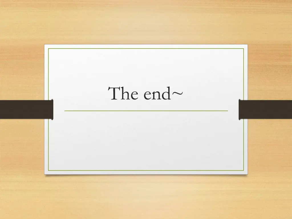 the end