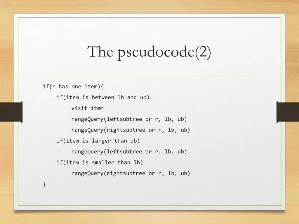 the pseudocode 2