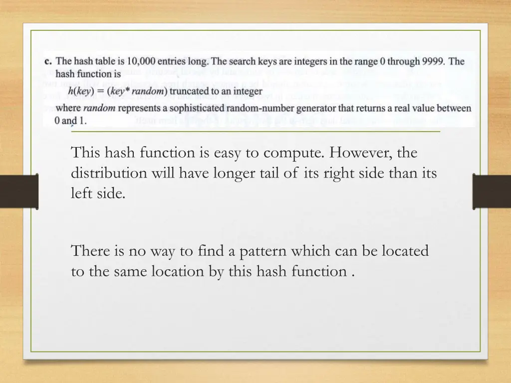 this hash function is easy to compute however