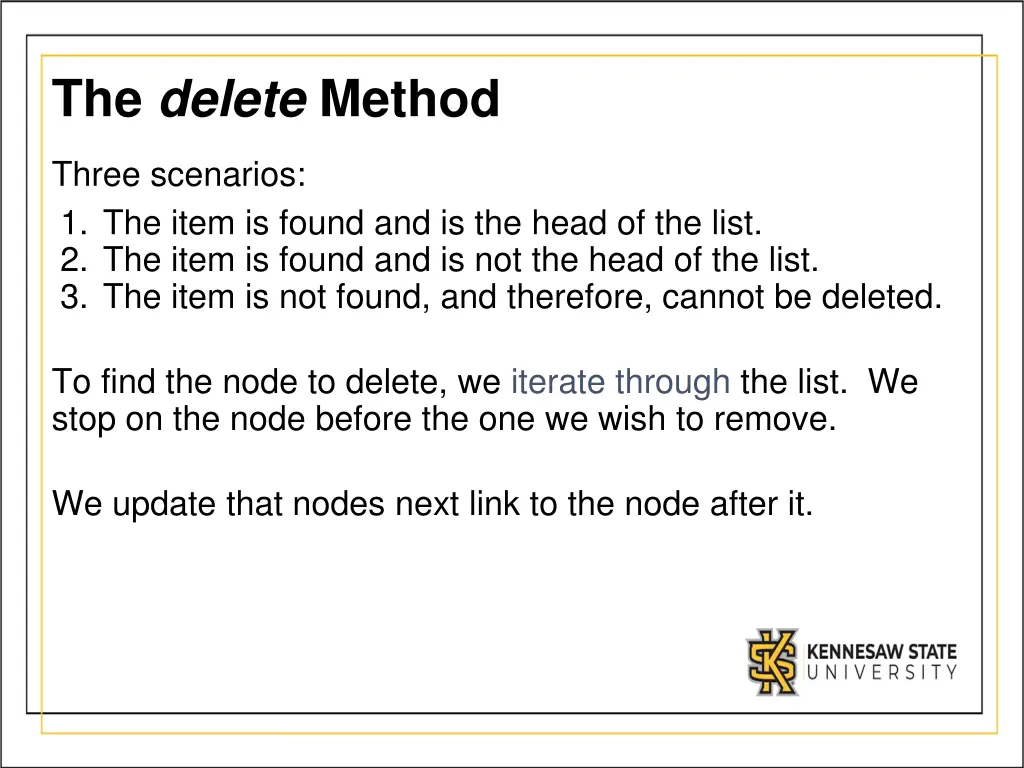 the delete method
