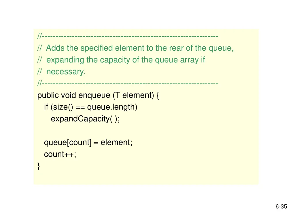 adds the specified element to the rear 1