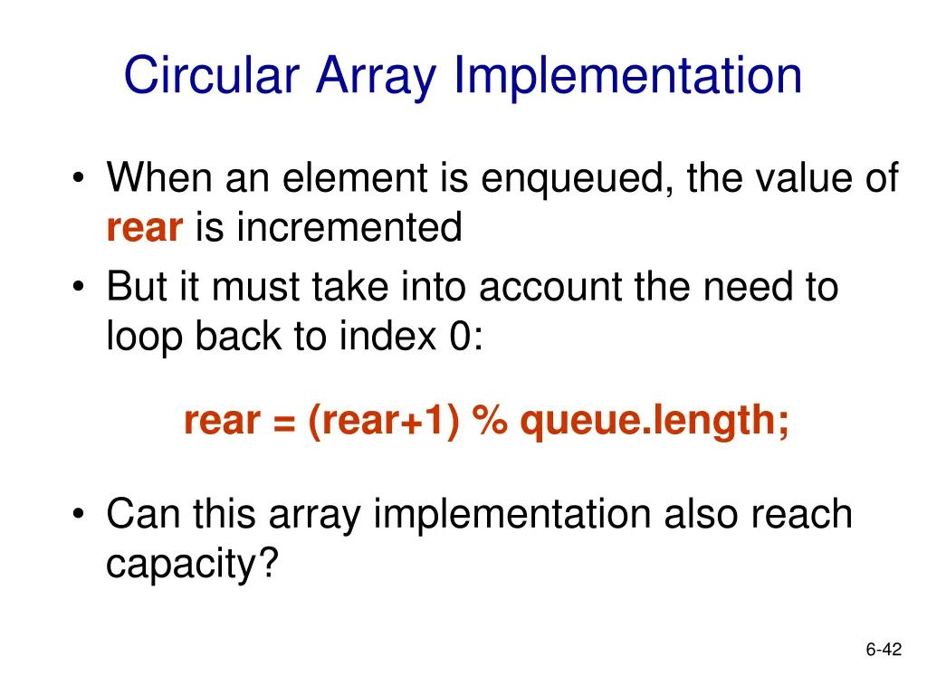 circular array implementation