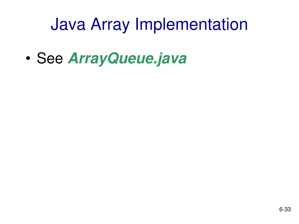 java array implementation