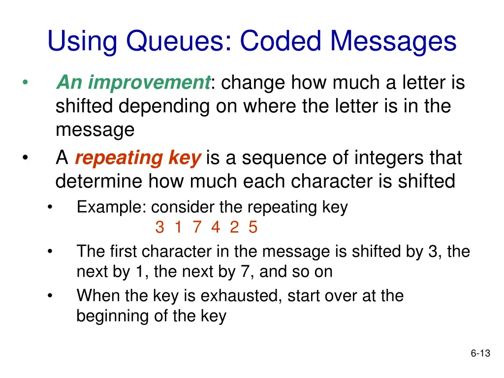 using queues coded messages 2
