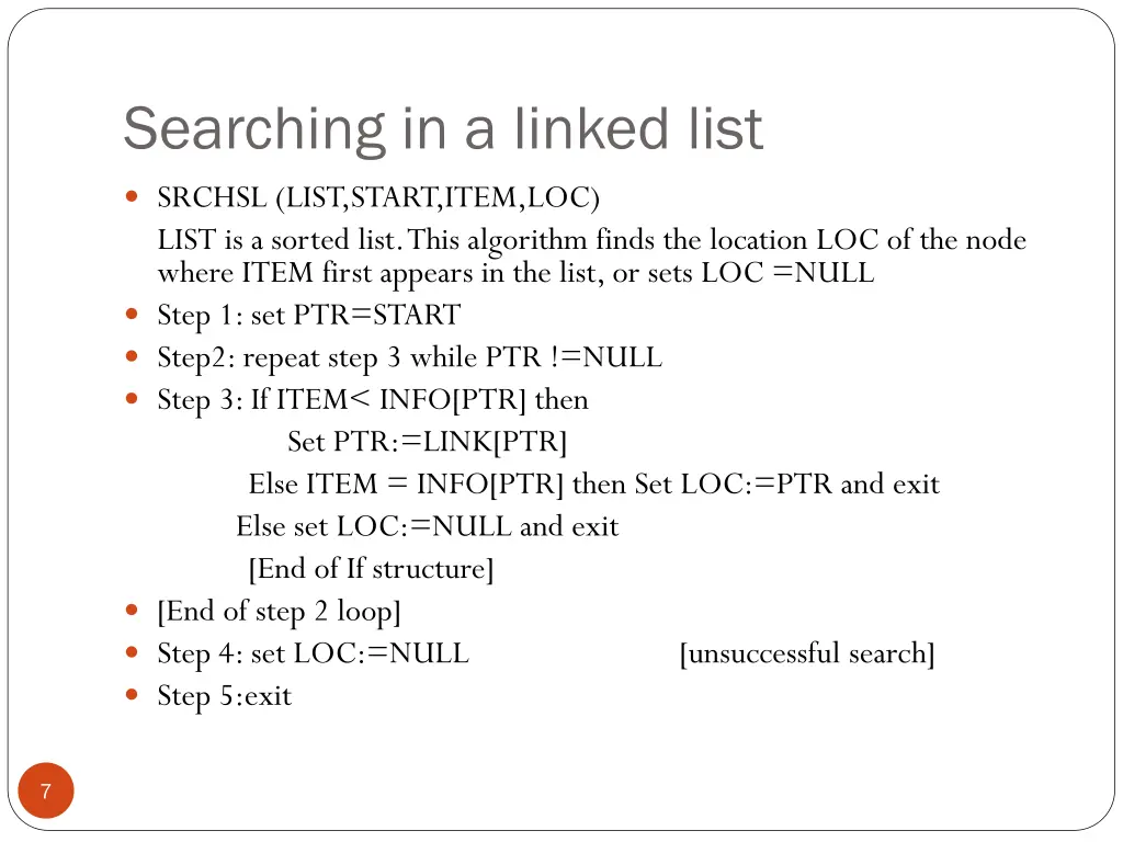 searching in a linked list 1