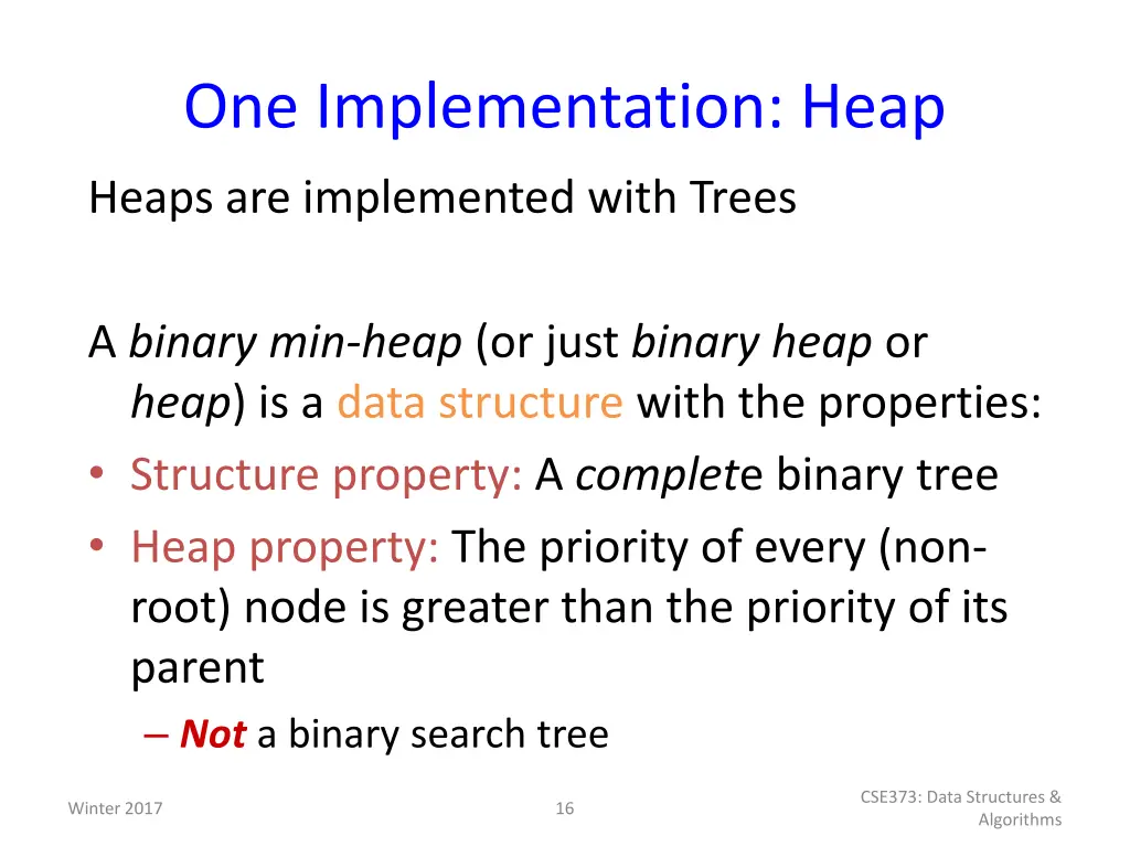 one implementation heap