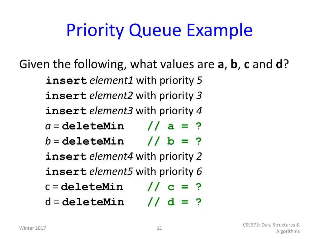 priority queue example