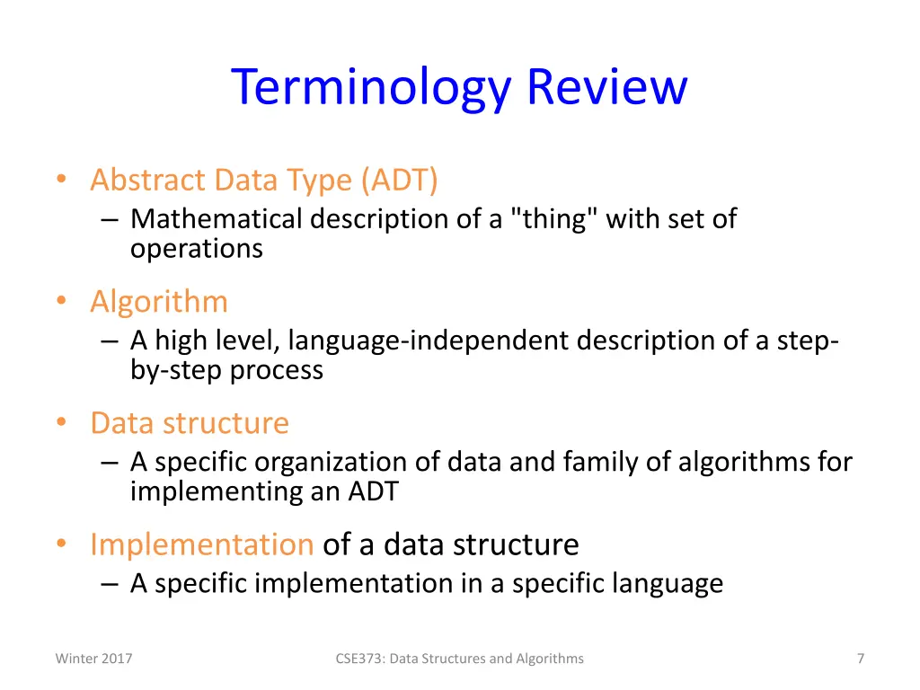 terminology review