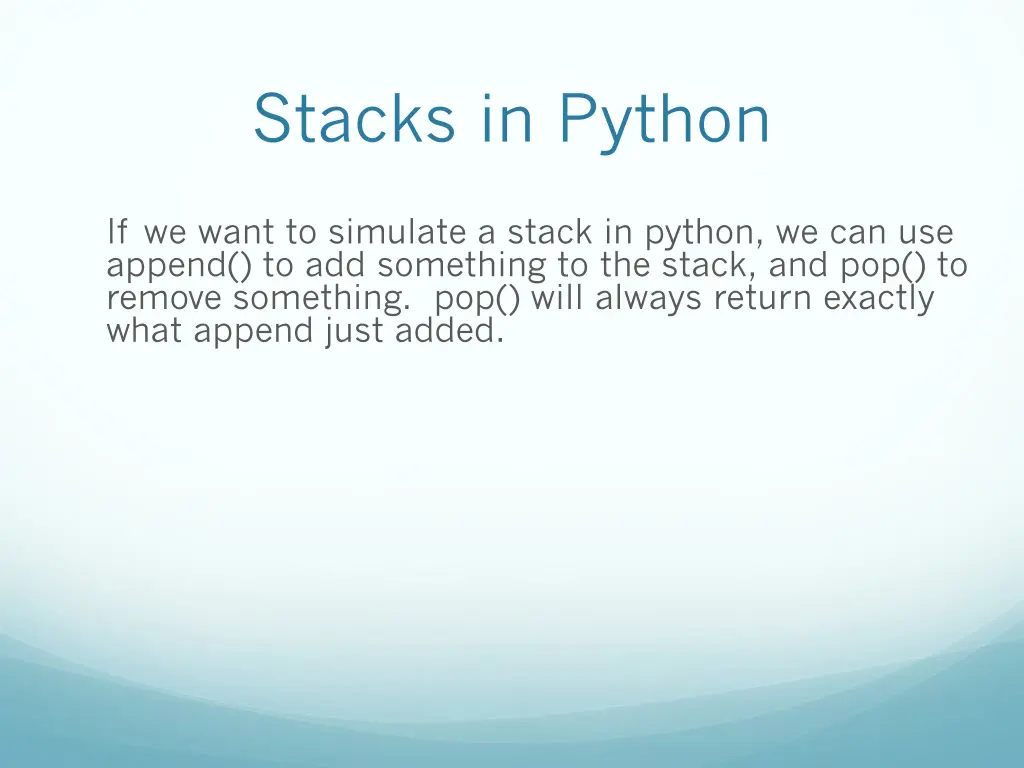 stacks in python