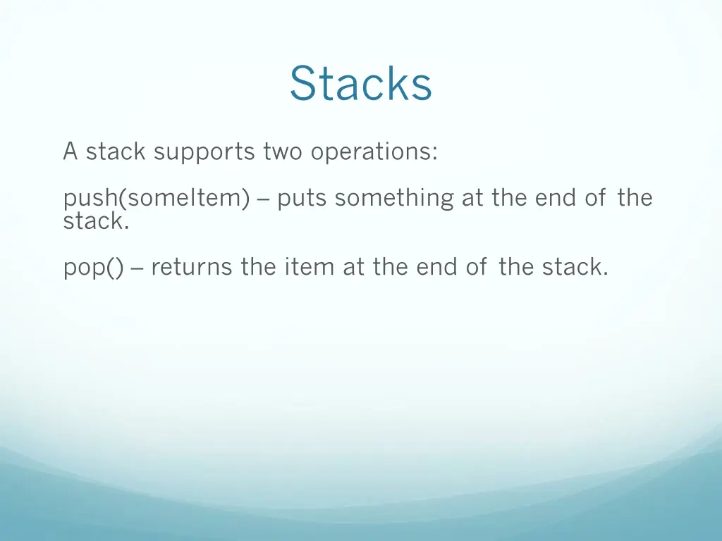 stacks
