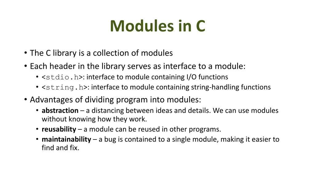 modules in c